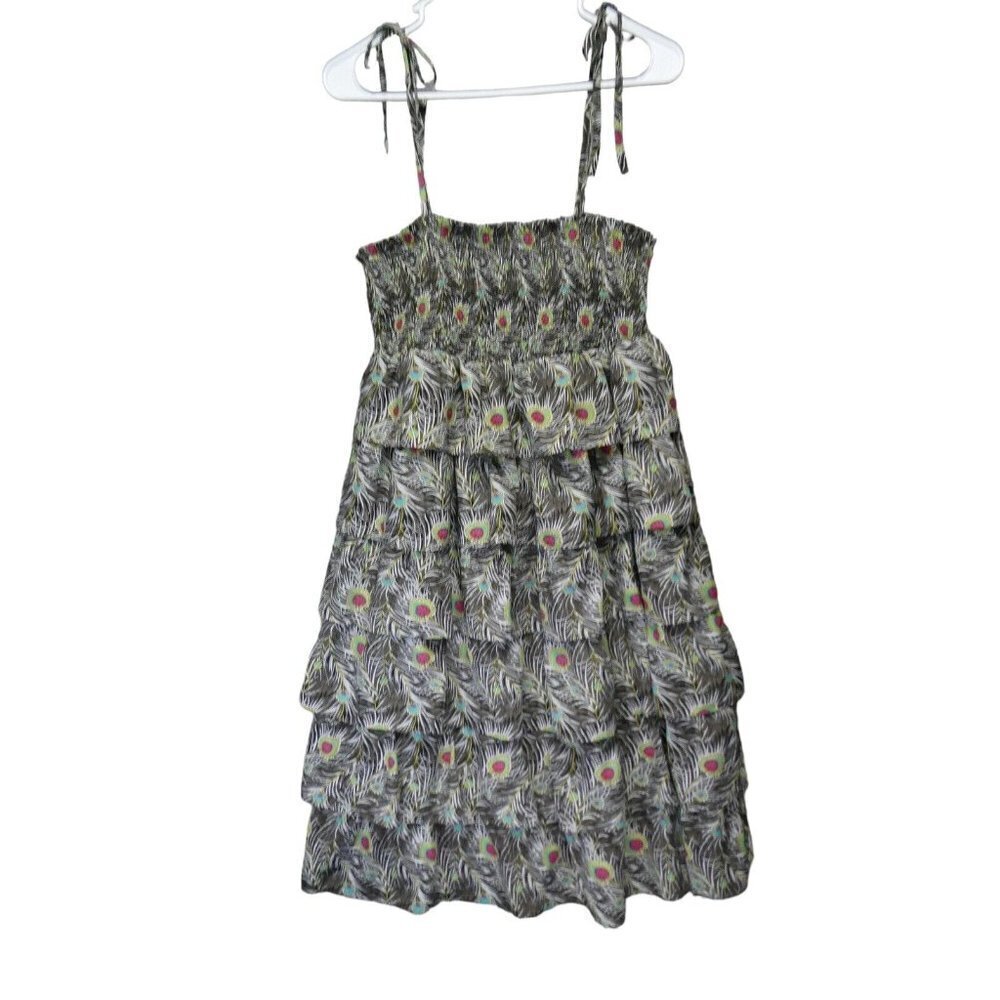 Liberty Of London Target Collab Dress‎ Size XL Tiered Ruffles Smock Peacock Boho